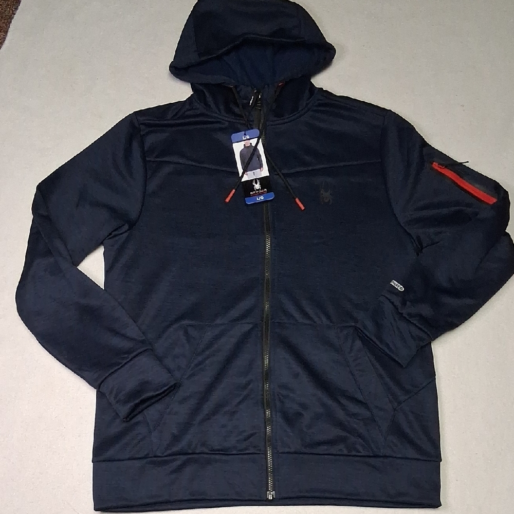 Spyder Dark Blue Jacket with Red Highlights